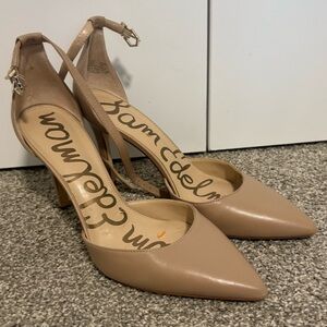Sam‎ Edelman Harlow Nude Pointed Toe Pumps Classic Heels Women's Size 10